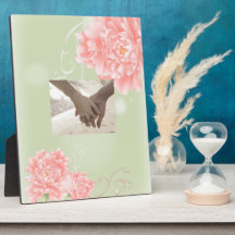 elegant vintage pink Peonies floral wedding Display Plaque