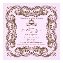 Elegant Vintage Princess Birthday Party Invitation