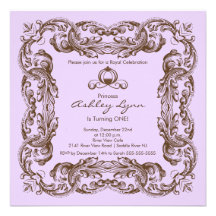Elegant Vintage Princess Birthday Party Invitation