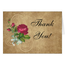 Elegant Vintage Rose, Magenta/Brown Card