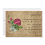 Elegant Vintage Rose, Magenta/Brown invitations