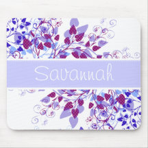 Elegant Violet Leaves mousepad