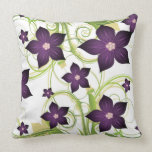 elegant violet purple floral throw pillow pillows