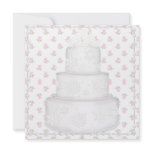 ELEGANT WATERMELON WEDDING CAKE FLORAL INVITATION
