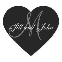 Elegant Wedding Favour Stickers Heart Shape