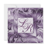 Elegant Wedding Invitation Floral Purple Silver ND