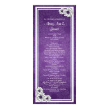 Elegant Wedding Program Dahlia Floral Purple Announcement