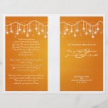 Elegant Wedding Program Shimmering Stars Orange Flyer