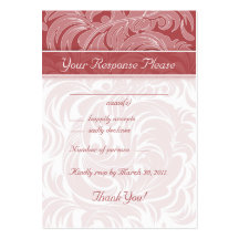 Elegant Wedding Response Cards Floral Leaf Coral Business Card