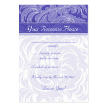 Elegant Wedding Response Cards Floral Leaf Periwkl Business Card Template