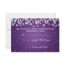 Elegant Wedding RSVP Winter Sparkle Purple Invitation