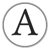 Elegant White and Black Monogram Stickers