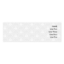 Elegant White and Grey Pattern. Damask. Business Card Template