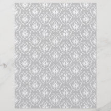 Elegant White and Grey Pattern. Damask. Flyer Design