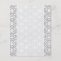 Elegant White and Grey Pattern. Damask. Personalized Flyer
