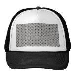 elegant white damask circles on black background hat