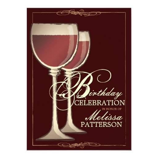 Elegant Wine Themed Birthday Party Invitation | Zazzle