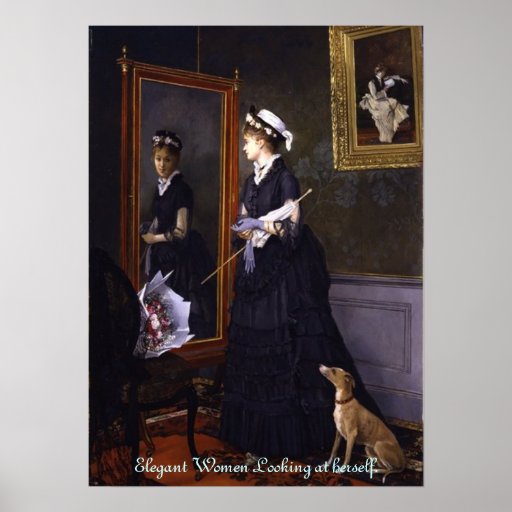 Elegant Women Looking at herself Posters