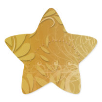 Elegant yellow floral and pink blossom star stickers