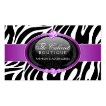 Elegant Zebra Fashion Jewellery Business Cards