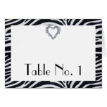 Elegant Zebra Stripe Table Number Greeting Cards