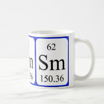 Element 62 white mug - Samarium