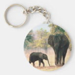 Elephant and Cute Calf Key Chain