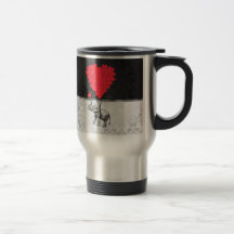 Elephant and love heart coffee mugs