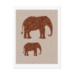 ELEPHANT : ArtWork on Copper Sheet Postcards