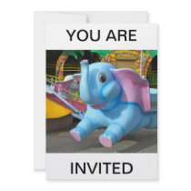 Elephant at a Funfair You are Invited Invitation