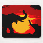Elephant, Baby Elephant & Sunset mousepads