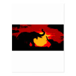 Elephant, Baby Elephant & Sunset Post Cards