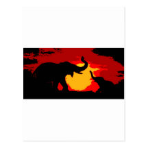 Elephant, Baby Elephant & Sunset Post Cards