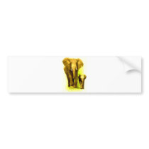 Elephant & Baby Elephant Walking Bumper Stickers