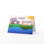 Elephant baby shower invitation cards
