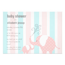 Elephant Baby Shower - Pink Custom Invite