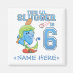 Elephant Baseball 6th Birthday Fridge Magnet