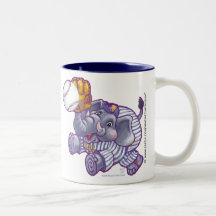 Elephant Baseball Player Mug