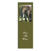Elephant bookmark Save My Place! Business Card Templates