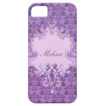 Elephant damask lilac name iphone case