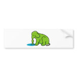 Elephant Drinking (Green) bumper stickers
