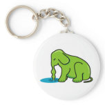 Elephant Drinking (Green) keychains