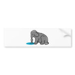 Elephant Drinking (Grey) bumper stickers