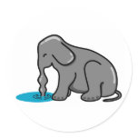 Elephant Drinking (Grey) stickers