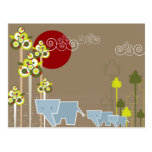 Elephant Family in the Forest Blank Postcard