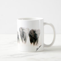 Elephant Family Mug - Signed