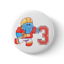 Elephant Football 3rd Birthday Pin
