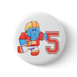 Elephant Football 5th Birthday buttons