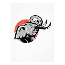 Elephant Head Side Retro Personalized Announcement