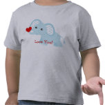 Elephant holding a heart t-shirt
